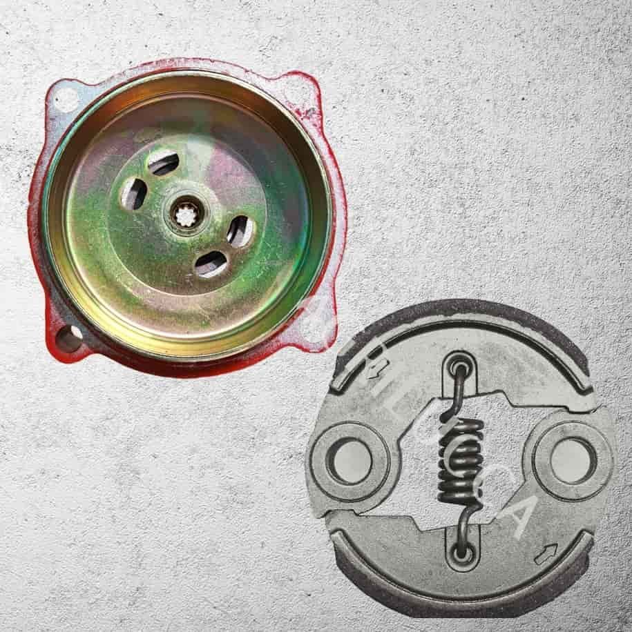 Campana e frizione per decespugliatore asta 26 mm 9 righe